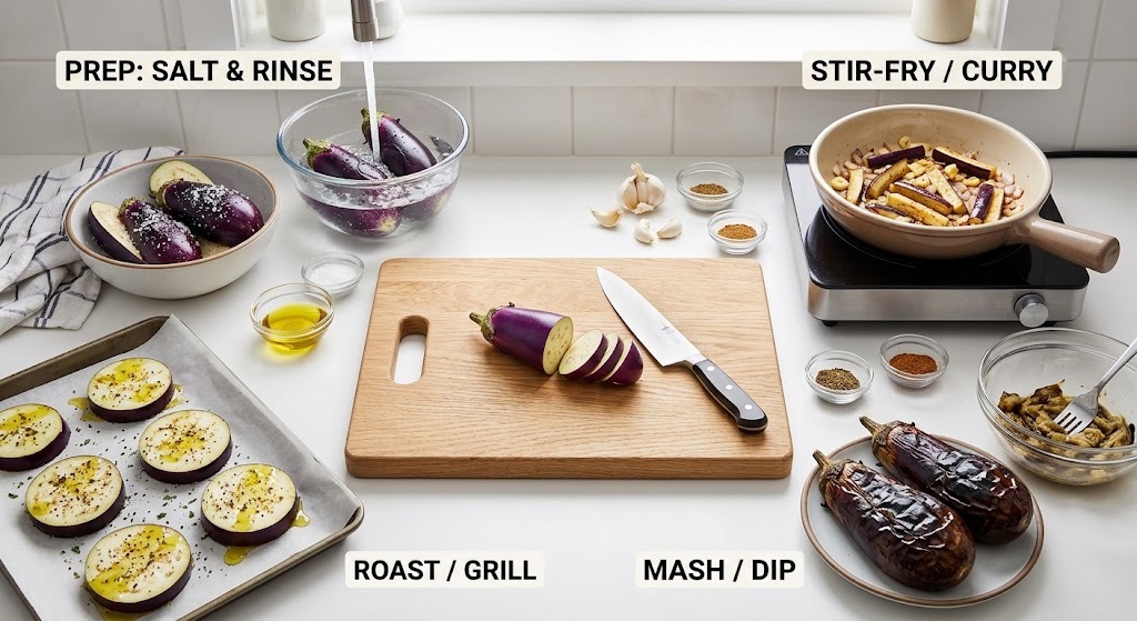 how do you cook brinjals