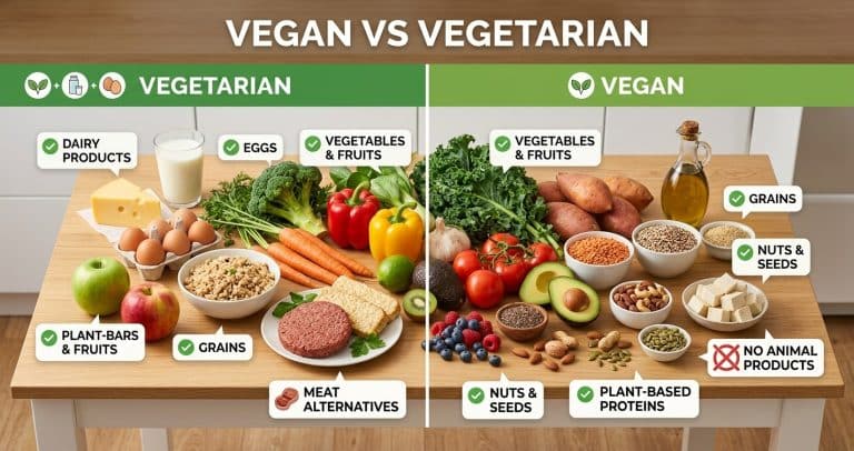 what's the difference between vegan and vegetarian